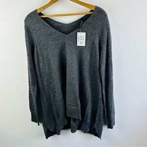 Acrobat Gray Graphite Easy V‎ Cashmere Blend Sweater Size S